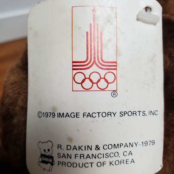 1980 Moscow Olympic Bear Misha with Original Tags Stuffed Brown Collectible 13" - Picture 10 of 15